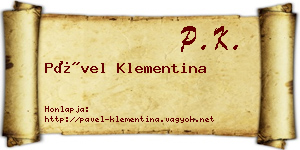 Pável Klementina névjegykártya